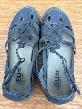 JBU Navy Blue Women's Slingback Memory Foam‎ Sandals
